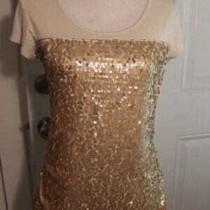 Banana Republic Gold Sequined Top